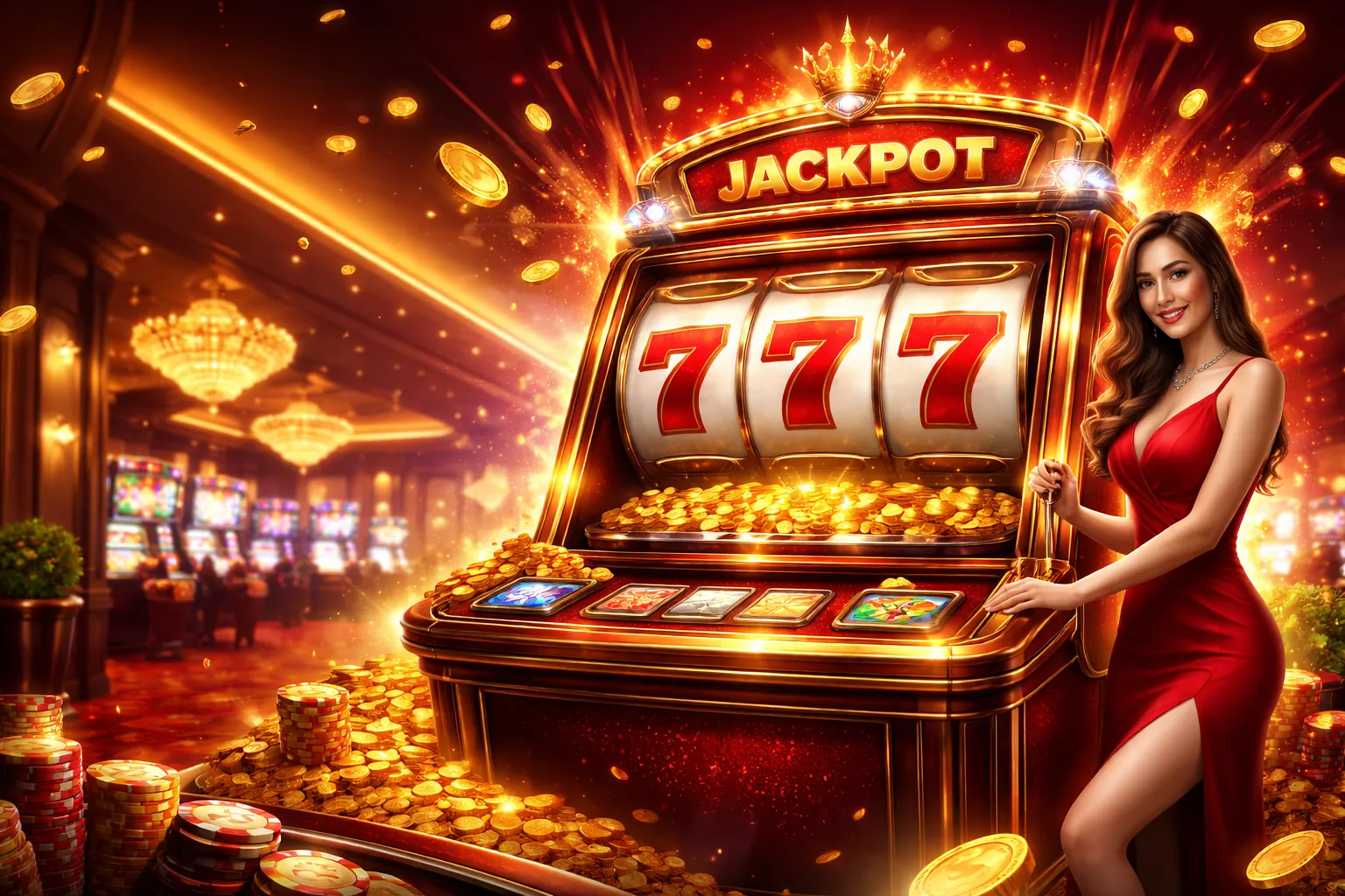 Máy đánh bạc F1686 Xổ Số với jackpot lớn và vòng quay may mắn